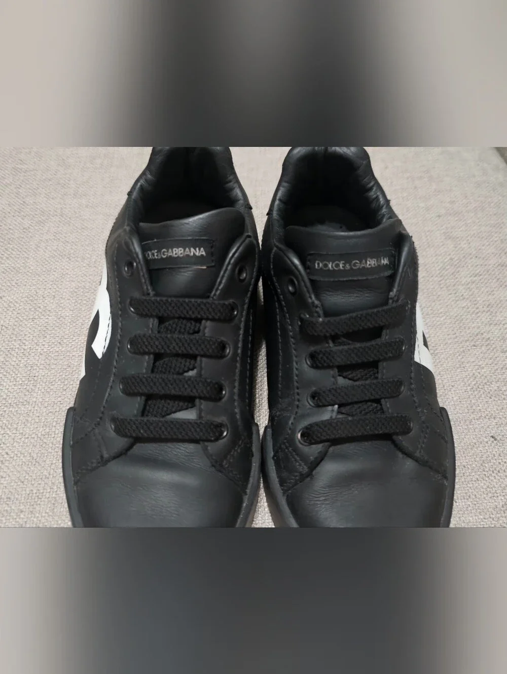 Dolce & Gabbana Black Sneakers with White DG Logo